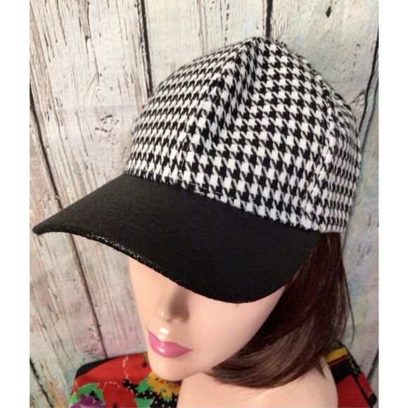 NWT Houndstooth Pattern Cap Ball Cap Hat Adjustable Back 💕❤️ - Picture 6 of 10
